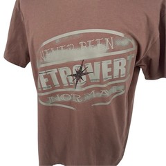 Retro Vert Graphic T-Shirt Mens L Brown Never Been Retrovert Normal Star Cotton