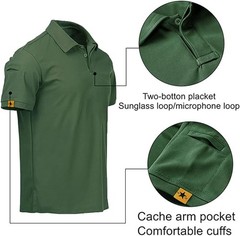 Men’s Tactical Polo T-Shirt Quick Dry Combat Short Sleeve Team Work Casual Shirt