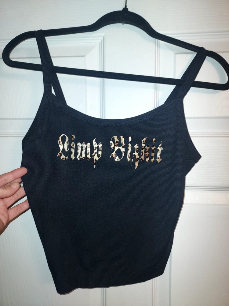 Limp bizkit cropped Tank leopard print Tank top ribbed Limp Bizkit Shirt Xs-2xl