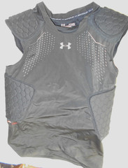 Under Armour Shirt Mens Medium Black Compression Fitted Sleeveless Hex HeatGear