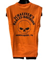 Harley Davidson Men’s Face Sleeveless Tank Top Orange 3003037