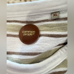 NWOT Common People Clothing Striped Taupe Soft Touch Cotton T shirt Men’s XL