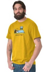 Life is Crap Funny Tired Lazy Sleep Late Womens or Mens Crewneck T Shirt Tee