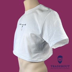 drink your milk custom embroidery men White heavy weight cotton crop top T-shirt