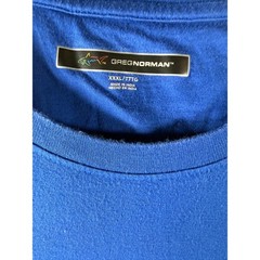 Greg Norman Mens XXXL Blue Short Sleeve Pocket T-Shirt Shark Logo Cotton Tee