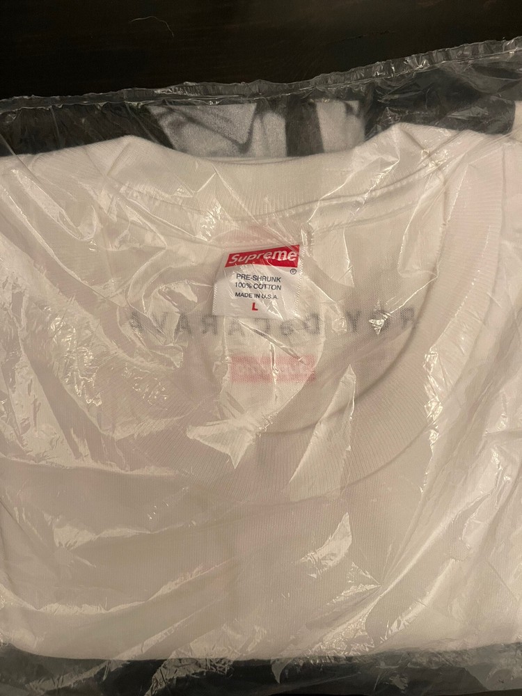 NEW SUPREME MALCOLM X TEE WHITE SIZE LARGE SS22 WEEK 13 AUTHENTIC FREE SHIPPING