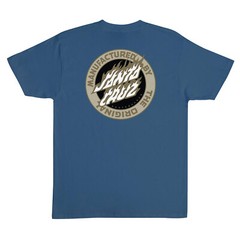 Santa Cruz Skateboard T-Shirt Flamed MFG Dot Blue Dusk