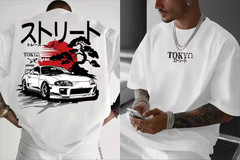 JDM Car T-Shirt Men Japanese Streetwear Tokyo Drift Graphic Tee Cotton Summer