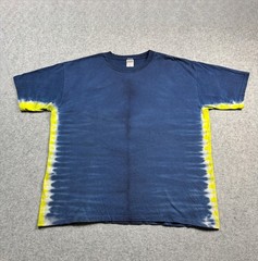 Vintage Blue Yellow sides Anvil Tie Dye 2XL Y2K Blank Shirt Grunge