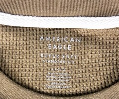 American Eagle Men’s L Khaki Super Soft Standard Fit Waffle Knit Thermal Shirt