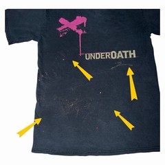 Vintage UnderOath Pink X Band Metalcore T Shirt Mens Small Distressed Flawed Y2k