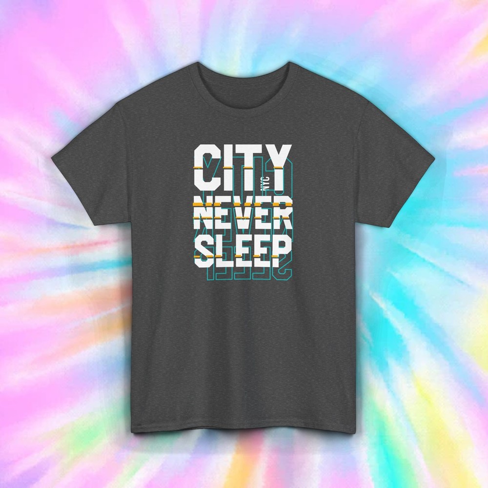 City That Never Sleeps T-Shirt S-5XL NYC Urban Style Graphic Tee New York Gift
