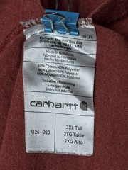 Carhartt Men’s 2XL Tall Long Sleeve Pocket Shirt Bundle Blue Red Workwear