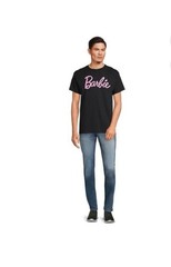 Barbie Mens Short Sleeve Black Crewneck Logo Graphic T- shirt Size S 34-36 Small