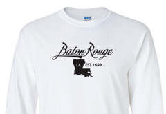 Baton Rouge Louisiana State T-Shirt Long Sleeve Graphic Tee Unisex Apparel