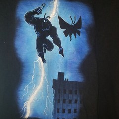 Y2K TICK MOTH Men’s Black Action Hero Font Sided Graphic Print T-Shirt Size 2XL