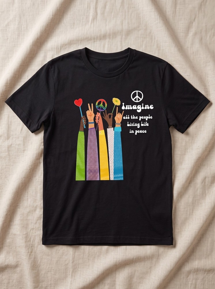 Imagine All The People Living Life In Peace Shirt – Beatles John Lennon Hippie