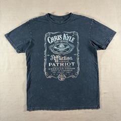 Affliction Chris Kyle Shirt Mens XL Blue Distressed Short Sleeve Graphic Tee USA