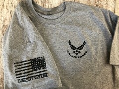 Air Force Military T-shirt With DD-214 Alumni USAF VIII 190G
