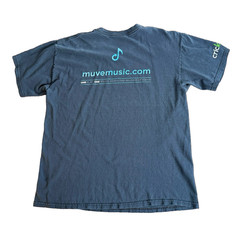 Vintage Y2K MUVE Music Streaming Tech T Shirt L Faded Cricket Wireless Promo Tee