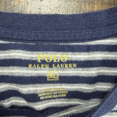 Polo Ralph Lauren Custom Slim Fit T Shirt Men’s XL Blue Gray Striped Pony Logo