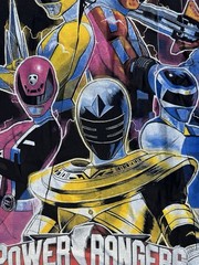 Power Rangers AOP T Shirt XL Double Sided Megazord Lightning Print