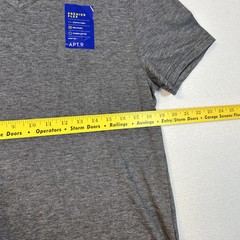 Apt 9 V-Neck Slim Fit Premier Flex Tshirt Gray Mens Medium Brand New Breathable