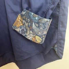 Stenströms Navy Dress Shirt with Paisley Accents size L