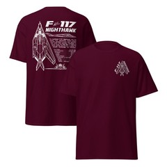 F-117 Nighthawk Stealth Fighter Jet | Embroidered Badge & Technical Back Print