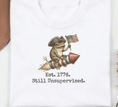 Retro Frog America 250 Patriotic Independence Day Graphic Tee