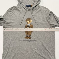 Polo Ralph Lauren Lightweight Hoodie Men’s Medium Gray Dapper Tweed Polo Bear