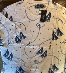 Polo Ralph Lauren WHITE S/S T-SHIRT W/ SAILBOATS – STARS & ANCHORS – SZ 2XB NWT