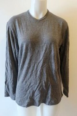 MENS TYRONE GREY BLACK STRIPE LONG SLEEVE WOOL SWEATER M *