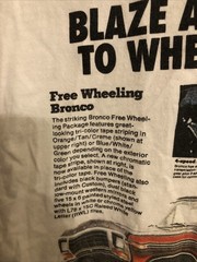 Ford Bronco “Blaze A Bronco Trail…” Size Mens Medium White Graphic Tee. Cotton