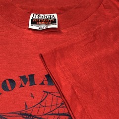 Vintage 70s St Thomas Pirate Ship Travel Tee Single Stitch Medium T Shirt Vtg