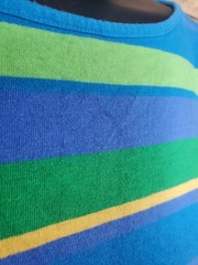 Limited Tshirt Men Blue Green Yellow Purple Striped Large Chest 48″ Length 25.5″