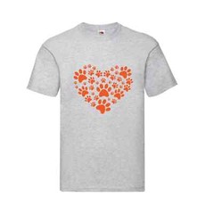 Dog Paw Print Heart Humour Novelty T Shirt Various Colours And Sizes