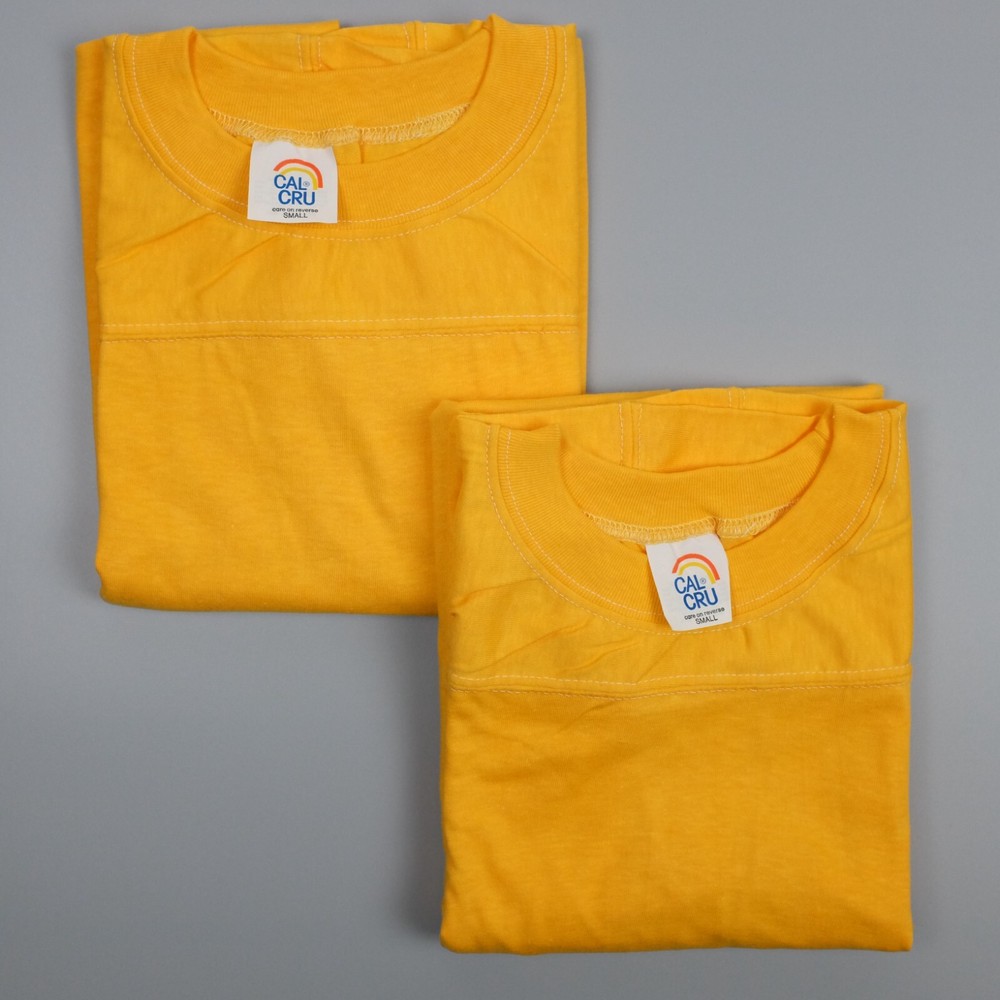 Vintage Cal Cru Lot of 2 Adult Small Gold Short Sleeve T-shirts