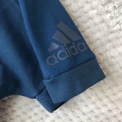 ADIDAS T Shirt Mens M Navy Side Zip Crew Neck Thick Sleeve Logo Sample RARE