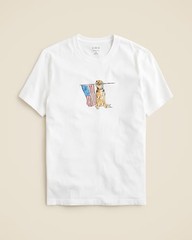 New JCREW Size Mens M Vintage-Wash Cotton Graphic T-shirt Golden Retriever $45