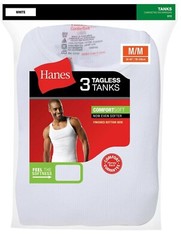 Hanes Men’s Tank Undershirt 3-Pack A-Shirt FreshIQ ComfortSoft Tag-free Ribbed