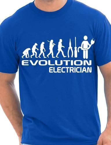 Evolution Of Electrician Funny Mens T-Shirt Gift Size S-XXL