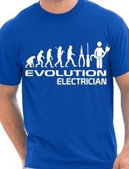 Evolution Of Electrician Funny Mens T-Shirt Gift Size S-XXL
