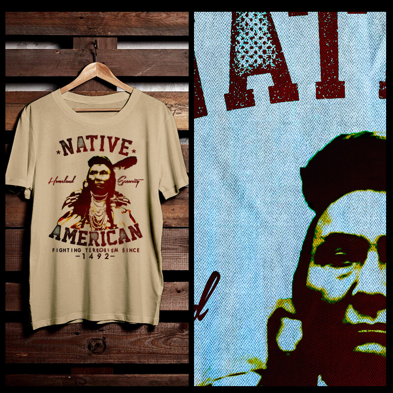 Native American T-shirt Indian Warrior Arrow tomahawk Indigenous Pride power tee