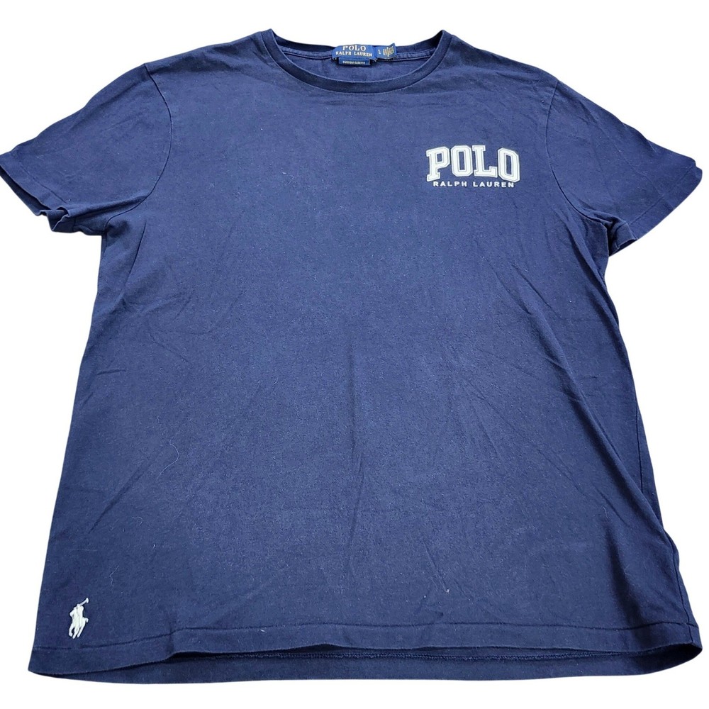 Polo Ralph Lauren Mens Custom Slim Fit Graphic T-Shirt Navy Blue Large