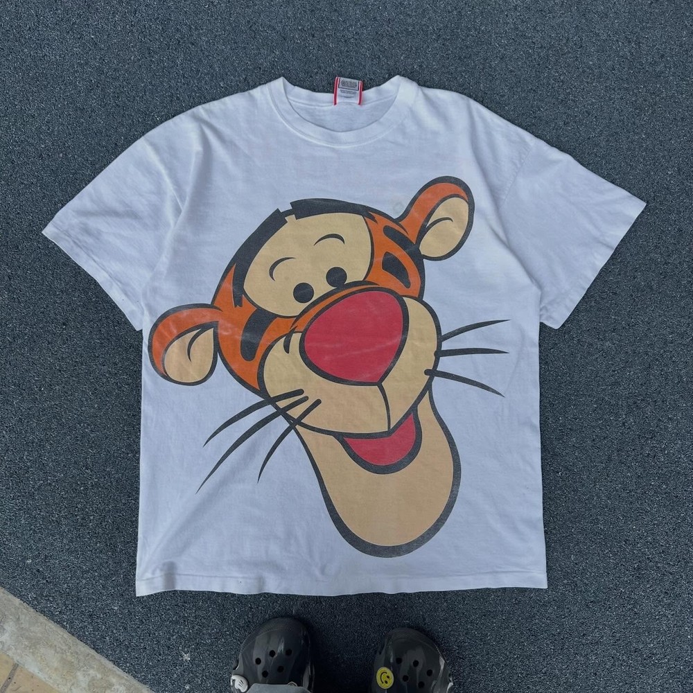 Tigger Big Face Cartoon Retro Graphic Unisex Tee Gift For Fan S-5XL