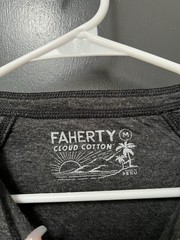 Faherty Cloud Cotton Henley Shirt Men’s Sz M Long Sleeve Black Casual Soft Pima