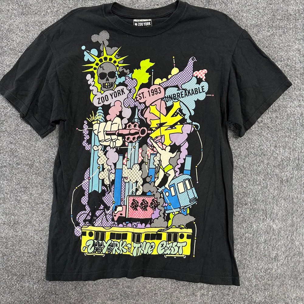 Zoo York T-Shirt Mens Size M Black Graphic Streetwear Skater Short Sleeve Tee
