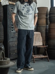 NON STOCK Retro Cotton Men T-Shirt USMA MARINE T Heavyweight Basic Tee T-Shirts