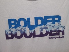 NEW! Race Gear 100% Cotton T-shirt Bolder Boulder 2011 10K tee Memorial Day M